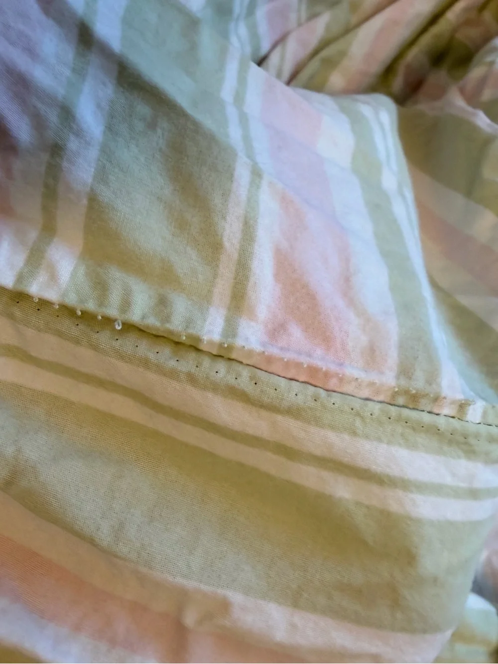 Simply Shabby Chic Twin Sheet Set Rachel Ashwell Pink Green Stripe 100% Cotton